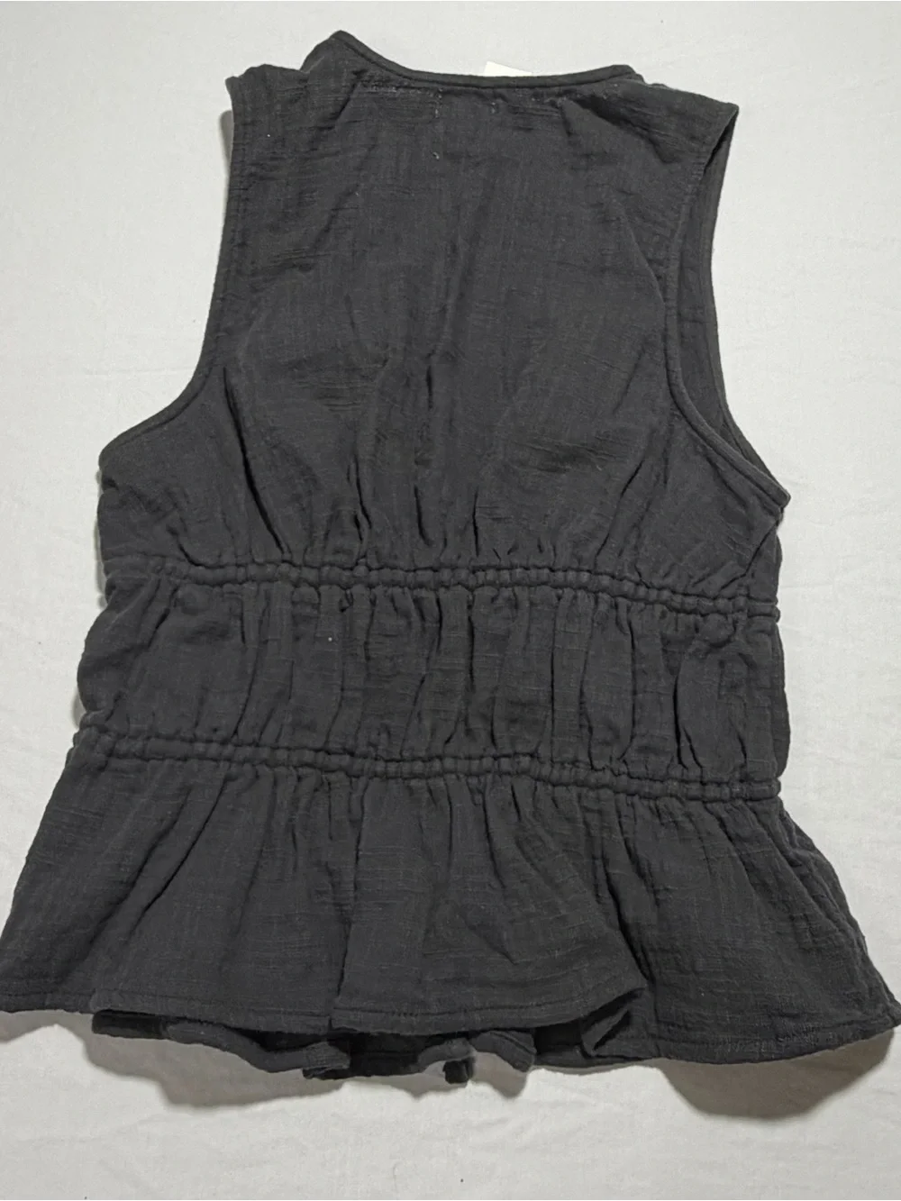 aerie Black Tie-Front Peplum Camisole